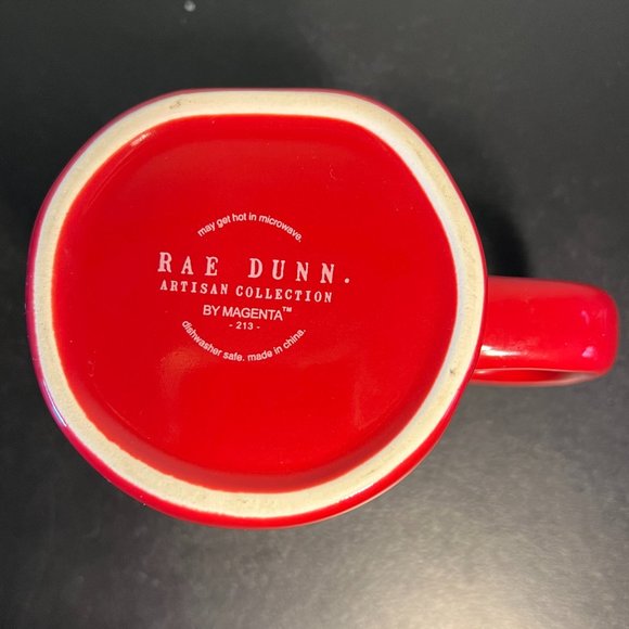 Rae Dunn Artisan Collection by Magenta Red FA LA LA! Mug ~ Handcrafted Look - Picture 6 of 7